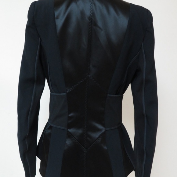 Tom Ford Jacket Belted Mesh & Satin-Paneled Crepe - Picture 3 of 7